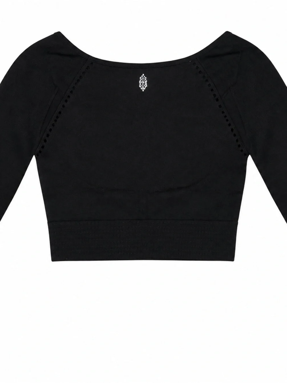 FP Movement Free People Cut It Out Long Sleeve Crop Top Black Size Small